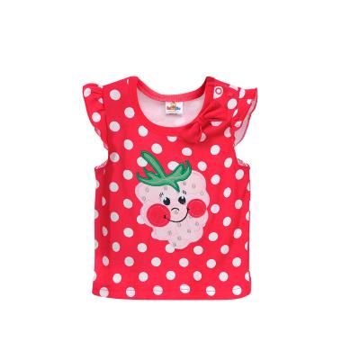 China Casual Baby embroidered short sleeve baby clothing T-shirt newborn vest clothes wholesale summer clothes for sale