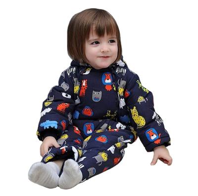 China Anti-Shrink Baby Winter Hooeded Romper Snowsuit with Gloves Booties Cotton Jumpsuit Outfits for 3-24 Months for sale