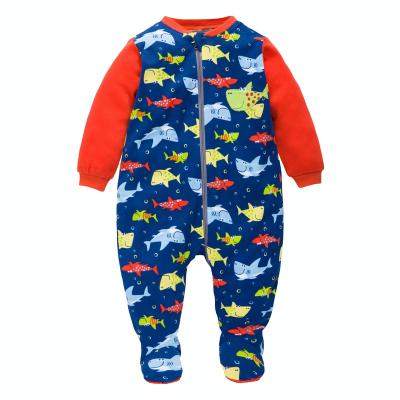 China 100% Cotton Spring and autumn baby clothing 0-2 years old spring clothes baby long-sleeved cartoon jumpsuit climbing clothes for sale