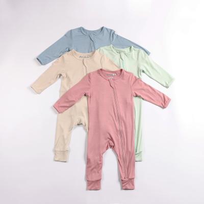 China Relaxation Organic bamboo fiber soft baby zipper crawling clothes baby clothes Baby outdoor jumpsuit for sale