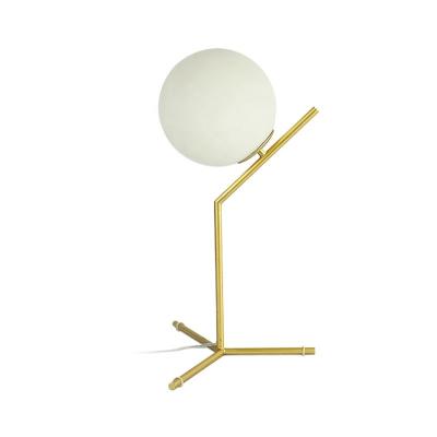 China Nordic creative living room decoration bedroom modern art design gold plated glass ball steel table lamp for sale