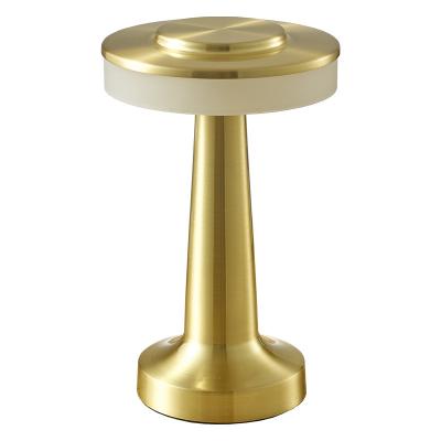 China nordic cheap price luxury hotel living room bedside home decor gold dimming cordless mini mushroom metal table lamp for sale