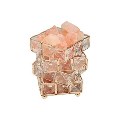 China Wholesale Custom Nordic Stone Cube Salt Bedside Dining Room Cafe Bar Crystal Glass Table Lamp for sale