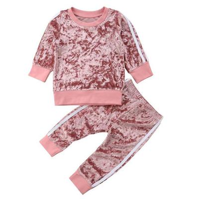 China Breathable Boys and Girls Sweatsuit Tops Tracksuit Kids Clothing Jogger Sets Winter Girls Suede Sportswear for sale