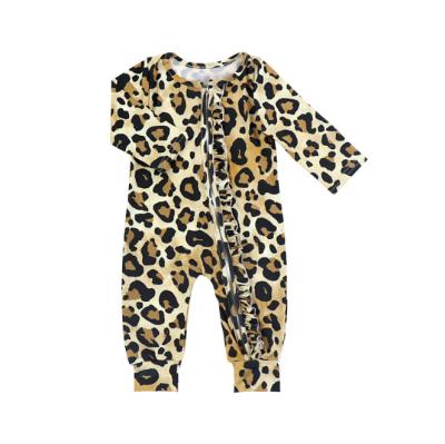 China Popular Toddler Fall and Winter Baby Overalls Leopard Prints Baby Long Sleeve Romper for sale