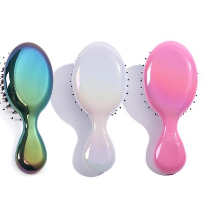 China Lovely Waterproof Cute Hair Brush For Kid Boar Bristle Hair Brush Plating Handle Hair Brush for sale