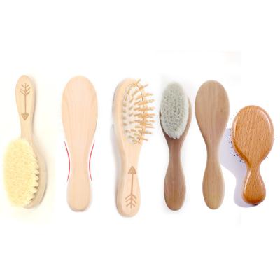 China Waterproof Natural Eco-Friendly Natural Wooden Goat Hair Bristle Boar Baby Bamboo Reading Brush for sale