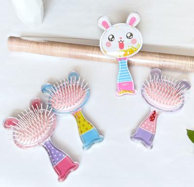 China Fashionable Cute Animal Shiny Hair Brush Mini Size Transparent Hair Comb for sale