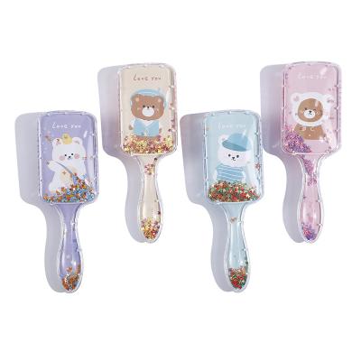 China Fashionable Cartoon Shiny Hair Brush Customizing Logo With Small Cute MOQ Multi Colors for sale