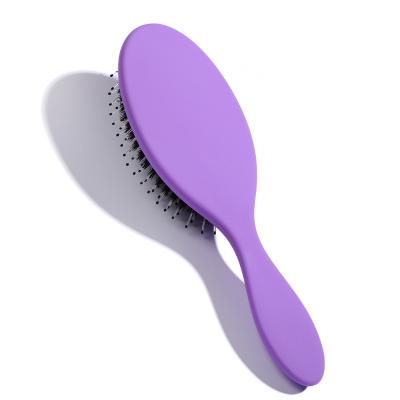 China Custom dry and smooth oval hair brushes waterproof nylon and stiffen rubber protection logo hair brush plastic hair detangling brush for carry for sale