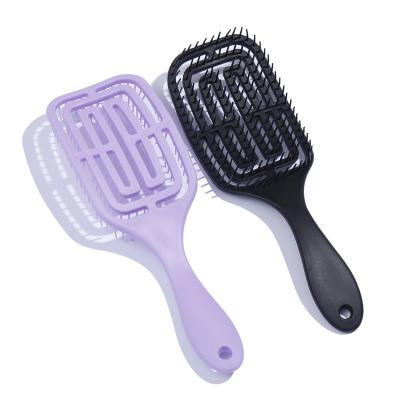 China Hot Selling Wholesale Cheap Nylon Plastic Comb Waterproof Custom Purple Maze Logo Duct Hair Brush Detangling Hair Comb for sale