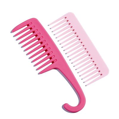 China Custom Wide Tooth Comb Straightening Comb Set With Logo Hair Styling Pink Wide Tooth Pick Comb Afro Brushes And Combs Use For Women And Men for sale