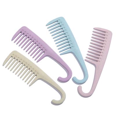 China Custom Hanging Colorful Hairbrush and Comb Big Tooth Hook Comfortable Wide Comb Professional Plastic Salon for sale