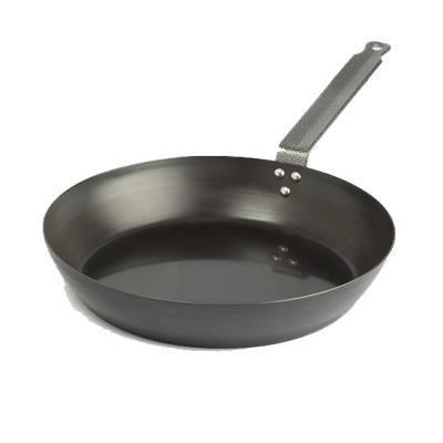 China Carbon Steel Frying Pan Chef Pan For Hotel Restaurant Durable Black Omelet Pan for sale