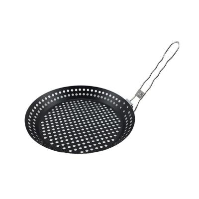 China Easily Cleaned BBQ Grill Basket Set BBQ Carbon Steel Grill Basket Stick Grill Wok Camping Cookware Kitchen No for sale