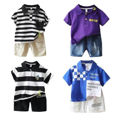 China 3 4 5 6 8 10 Years Anti Shrink Age Jean Shorts Polo Outfit Formal Kids Clothing 2 Pcs Set Toddler Boys Suits For Kids Summer Clothes for sale