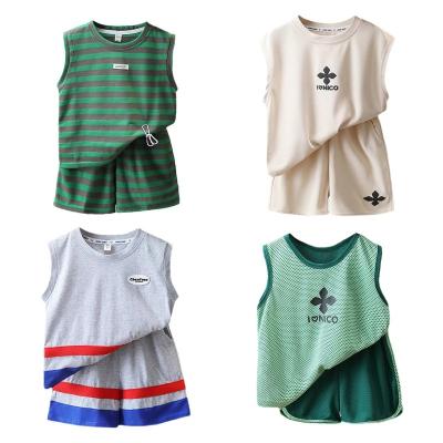 China Kids Summer 100% Cotton Short Sleeve Shorts Sleeve Suit Anti-Shrink Cheap Organic Clothes Set Girls Clothing Sets Kids Clo for sale