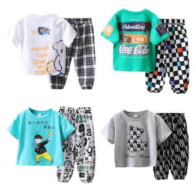 China Summer two-piece suit 2023 new arrivals children's clothing children's T-shirt children's casual short-sleeved anti-shrink sportswear for sale