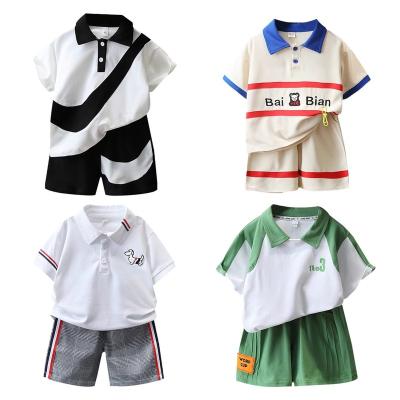 China Adorable Baby Children's Suits 2023 Summer Anti-shrink Korean Monsoon Version Pull Out Clothes Girls Baby Pull Out T-shirt Shorts Suits for sale