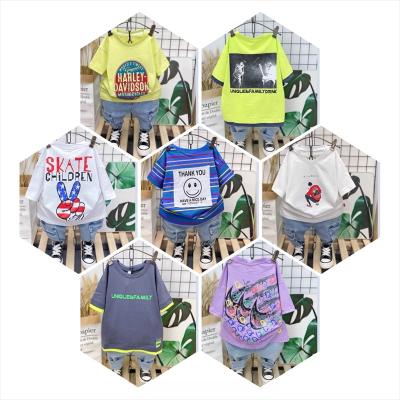 China 2023 Summer Anti-shrink Children's Boys Clothing Round Neck Short Sleeve Cartoon Printed Children's T-shirt With Shorts Set Wholesale for sale