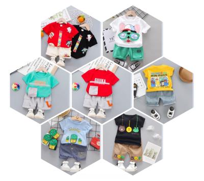 China 100% Cotton Anti-Shrink Children's Wear 2 Piece Baby Suit Summer Children's Wear for sale