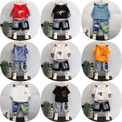 China Wholesale Anti-Shrinkage Sets 100% Cotton Children's Sportswear T-shirt Summer Casual Boys Shorts for sale