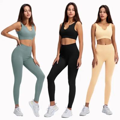 China Antibacterial High Quality Active Wear Workout Suit Yoga Women Active Wear Set for sale