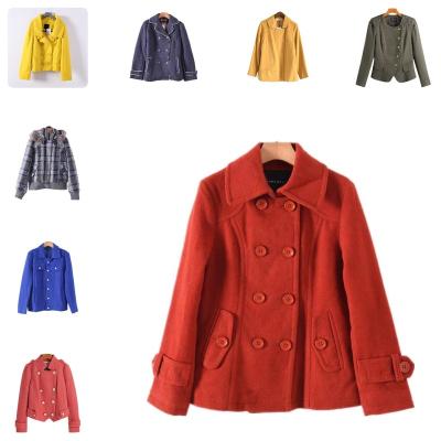 China Woolen warm women's long-sleeved coat the new fashionable autumn and winter plaid viable and supple for sale