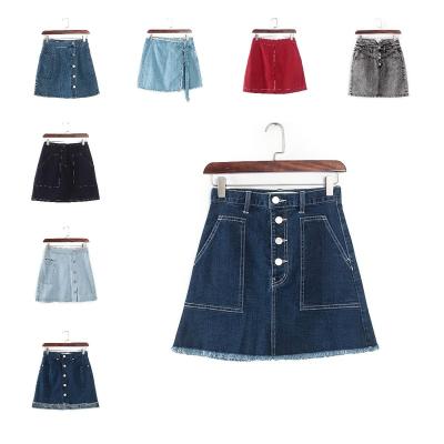 China High Waist Breathable Lattice Skirts Womens Denim Skirt For Women Ladies Mini Denim Skirt for sale