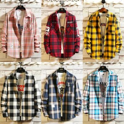 China Anti-pilling National Western-style cotton button shirt, men's autumn long-sleeved jacket, with logo customized for sale