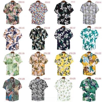 China 2023 summer new autumn men's printed casual men's short-sleeved shirt Hawaiian anti-pilling shirt for sale