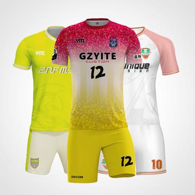 China Sets High Quality Polyester Custom Design Soccer Jersey Cheap Soccer Jersey Full Sublimation Empty Soccer T Shirts for sale