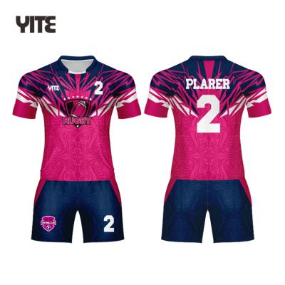 China YITE rugby jersey oem China breathable rugby p factory uniform high quality custom for sale