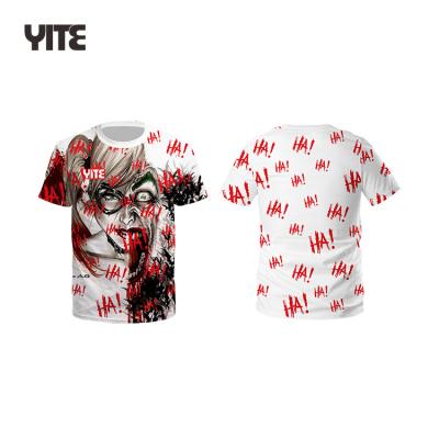 China Custom Sublimation Halloween T-shirt Anti Shrink Top Selling Blank Plus Size T Shirts Sale For Men for sale