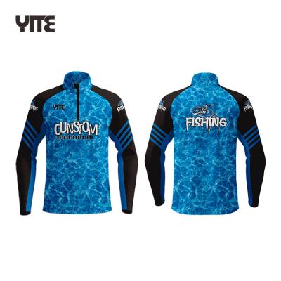 China 2021custom design antibacterial sublimation printing long sleeve fishing shirts tank tops polyester fishing shirt for sale