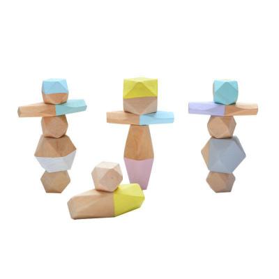 China Hot Selling Eco-friendly Material Educational Toy Rainbow Simulation Stone Building Blocks for sale