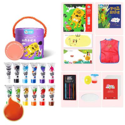 China Nox-Toxic Water Based Paint 12 Colors DIY Non-Toxic Washable Children Kids Set Finger Paint For Baby for sale