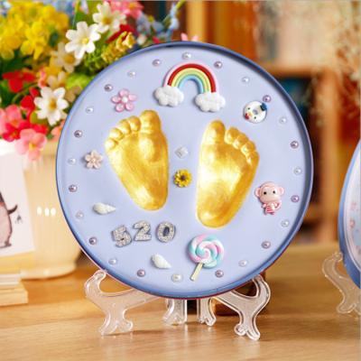 China Stunning Sticker Newborn Non-Toxic Safe Kit Footprint Frame Baby Design on Handprint Clay for sale