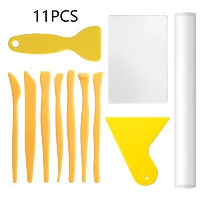 China 11 Pcs Eco - Friendly Modeling Ceramic Pottery Kit Clay Tools For Carving Wood Sculpture for sale