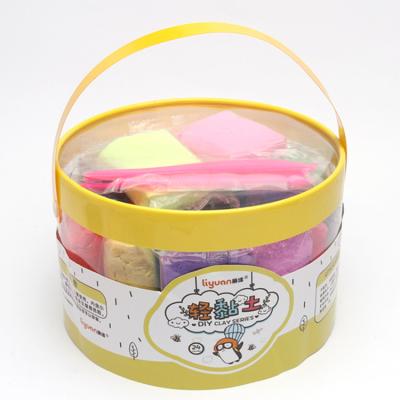 China Best Selling Round Bucket Mud Toys Children's Bouncing Set China OEM Super Lightweight Clay for sale