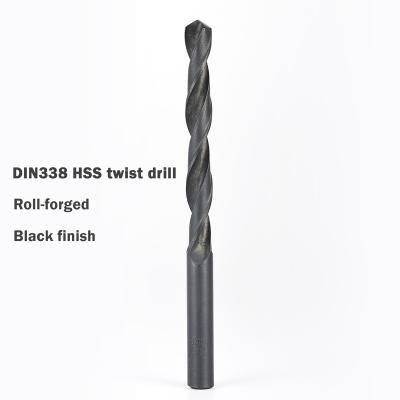 China Metal Drilling Roll Forged HSS 4341 Straight Shank Black Coated Twist Drill Bit For Metal Drilling for sale