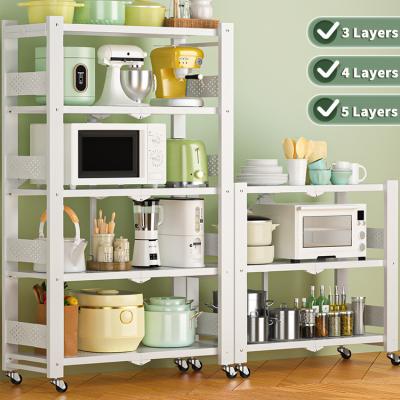 China Multi-functional Storage Kitchen rack storage holder popular racks steel storage shelf standing type multi-layers rotating storage rack for sale