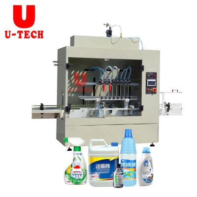 China High Efficiency 12 Nozzles Linear Automatic Bottle Gravity Overflow Liquid Water Drink Shampoo Hand Sanitizer Gel Filling Machine Line for sale