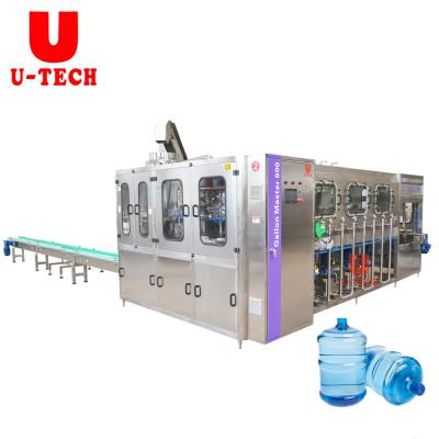 China Desktop Food U Technology 450bph 600bph Fully Automatic Liquid Mineral Drinking Large Barrel 5 Gallon Water Bottle Filling Machine for sale