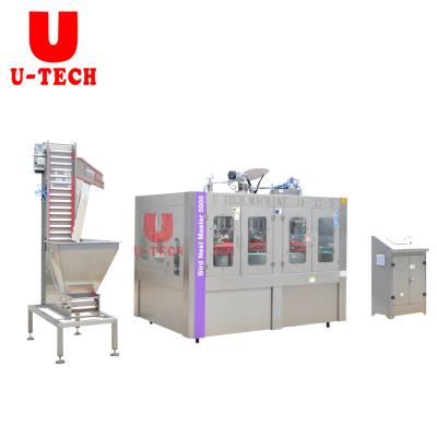 China Automatic Nest Washing Bird Bottle Glass Sauce Beverage Beverage Filling Capping Line for sale