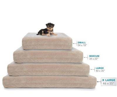 China Sustainable Foldable Square Memory Foam Orthopedic Dog Bed for sale