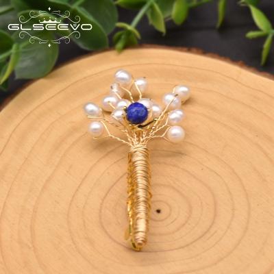 China ALLOY Pearl Flower Brooch Pin Handmade Brooch Earrings Natural Freshwater Volume for sale