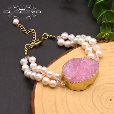 China Ethnic Natural Crystal Lovers Engagement Wedding Party White Water Pearl Bracelet For Women Girl for sale