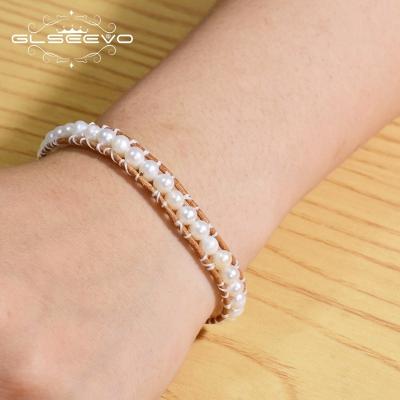 China Water Ethnic Leather Natural Pearl Bracelet Ethnic Bracelet For Women Accessories Birthday Jewelry for sale