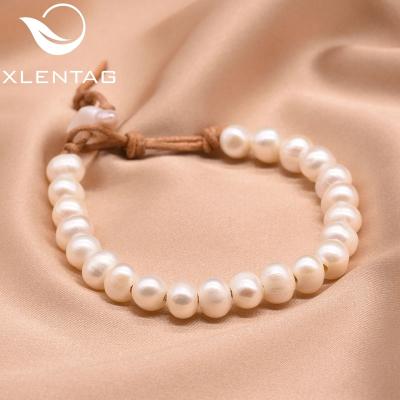 China Religious White Natural Water Pearl Woven Leather Bracelet For Women Jewelry Handmade Fine Pearl Bracelet for sale